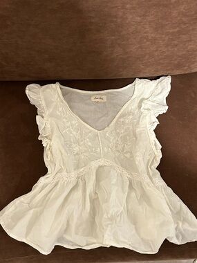 vintage love notes cotton off white babydoll cami top